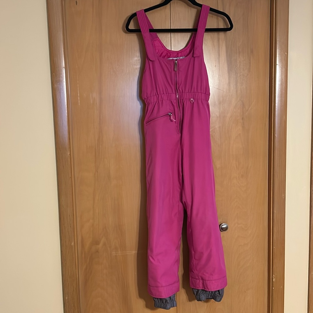 Pink Obermeyer Snow Pants/snow bib sz 8 girl great used conditionn